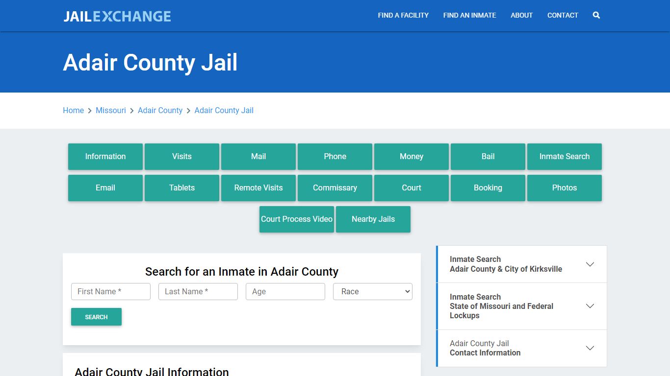 Adair County Jail Roster Lookup, MO, Inmate Search